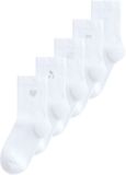 Next - Meisjes - 5 paar katoenrijke enkelsokken met diamant - Wit