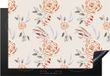 Merkloos KitchenYeah® Inductie beschermer 77x51 cm - Rozen - Bloemen - Goud - Patroon - Inductie kookplaat accessoire