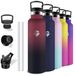 Grsta Thermosfles, 1 liter, BPA-vrij, sportfles met rietje, lekvrij, roestvrijstalen waterfles, houdt 12 uur warm / 24 uur koud, voor camping, yoga