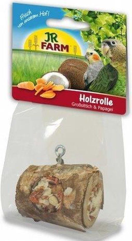 JR Farm Houten Rol met Kokosnootvulling voor Parkieten en Papagaaien 150g