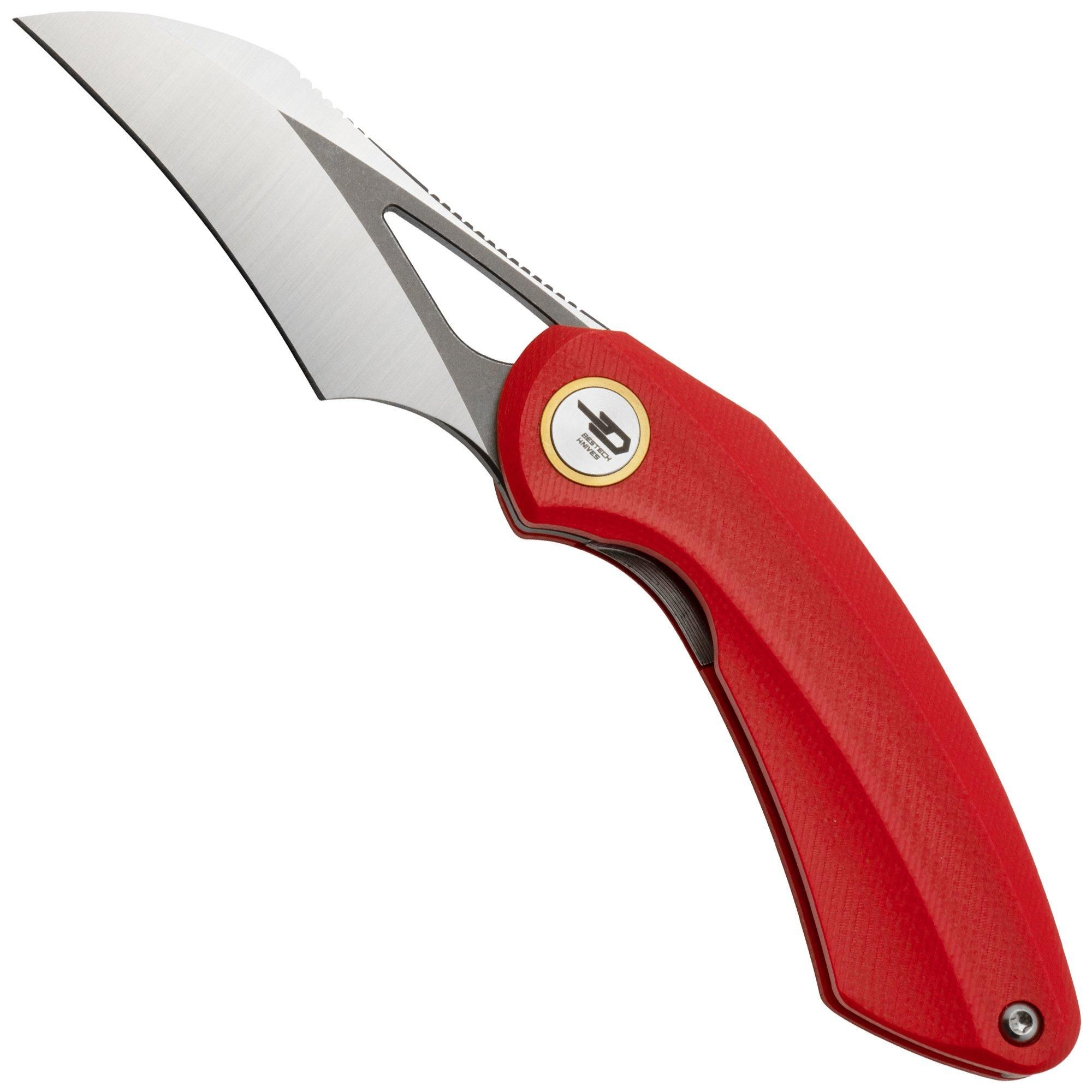Bestech Bihai Grey DLC Stonewashed Satin Red G10 BG53C-2 zakmes Ostap Hel design