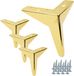 Set de 4 pieds de meuble en chrome doré, hauteur 13 cm, modèle étoile