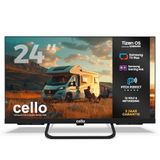 Cello CTRAV-24TZ 24 inch Smart frameloze led 12V Traveller-TV met Tizen OS van Samsung, Gaming Hub, Pitch Perfect luidspreker, Bluetooth, ideaal voor campers, triple-tuner