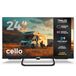 Cello CTRAV-24TZ 24 inch Smart frameloze led 12V Traveller-TV met Tizen OS van Samsung, Gaming Hub, Pitch Perfect luidspreker, Bluetooth, ideaal voor campers, triple-tuner