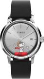 Timex Marlin Automatic x Peanuts Snoopy Flying Ace TW2W49600 Montre - Cuir - Noir - Ø 40 mm