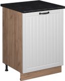 Vicco Wastafelkast Fame-Line, Wit Landhuis/Goudkleurig Eiken, 60 cm
