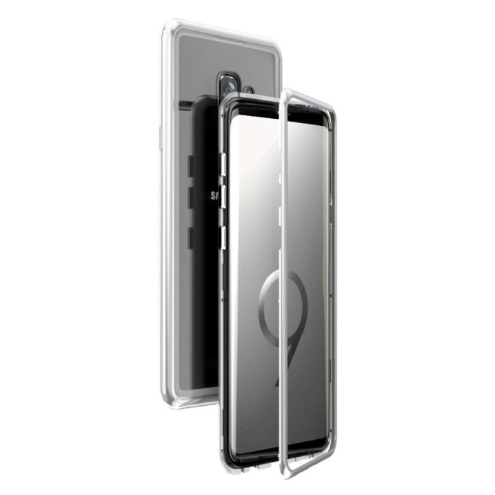 Stuff Certified Samsung Galaxy S9 Magnetisch 360° Hoesje met Tempered Glass - Full Body Cover Hoesje + Screenprotector Zilver