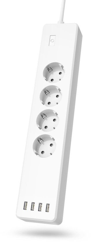 Hama Slimme stekkerdoos - 4-voudig - 1,7m kabel - 4x USB-A - Wit