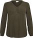 KAFFE CURVE KAFFE Damesblouse met lange mouwen Ami - Viscose - Maat 50 - Bosnacht