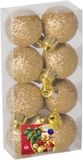 Ger Import Boules de Noël - 8x - Or - Plastique - Paillettes - D3 cm
