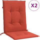 vidaXL - Stoelkussens - Lage Rug - Set van 6 - Stof - Rood Mix
