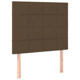 VidaXL Hoofdbord LED 80x5x118/128 cm Tissu Marron foncé