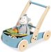 Pinolino Houten Loopwagen - Massief Beukenhout in Pastelblauw en Blank Gelakt