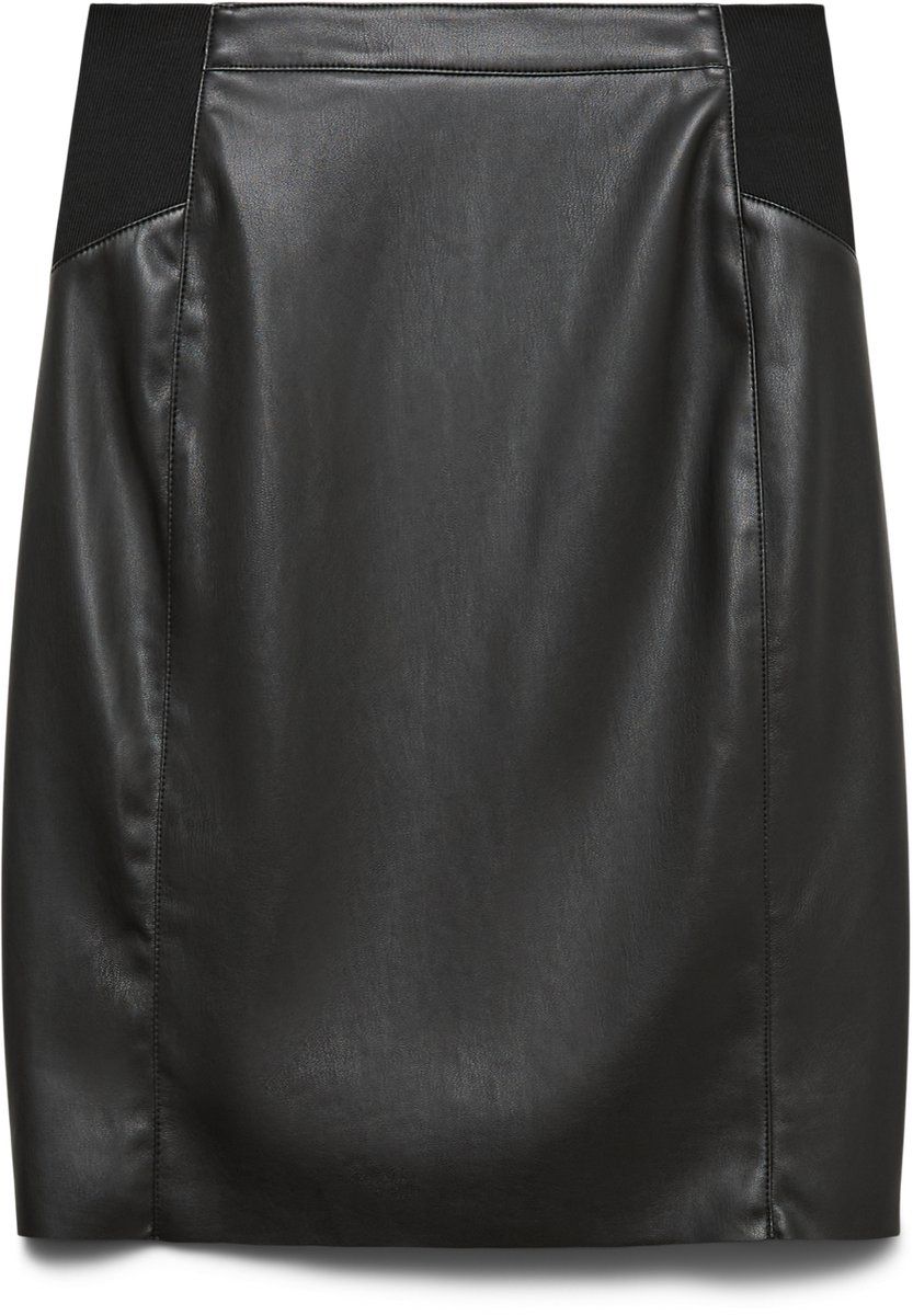 Vero Moda VMBUTTERSIA HW Coated Skirt Noos - Black - Women's Size M