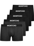 MONTCHO Boxershort Heren Katoen 5-Pack Zwart/Antraciet Maat S-XXL