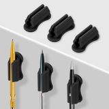 Sans marque Clips pour stylos - Clips pour stylos - Organisation de bureau - Matériau en silicone flexible - 6 pièces - Noir Gris Blanc