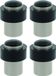 AMIG Deurstopper/deurbuffer - 4x - D30mm - inclusief schroeven - mat zilver