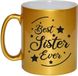 Bellatio Decorations Shoppartners Bv Best Sister Ever cadeau koffiemok / theebeker - goudkleurig - 330 ml