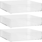 5five Set van 3x stuks make-up houder box - 20 x 20 x 5 cm - transparant kunststof