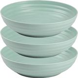 Plasticforte Rond bord/camping - 6x - diep bord - D22 cm - mintgroen - kunststof - onbreekbaar