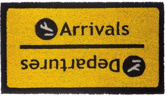 Fisura Deurmat Arrivals/Departures - Zwart/Geel