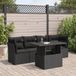 Maison Exclusive - Ensemble de meubles de jardin 5 pièces avec canapé et coussins, noir, en polyrotin