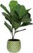 Mega Collections Plantenpot/bloempot Pebblo - keramiek/geglazuurd - groen - druppels - D21 x H17 cm