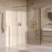 Brauer Oblivion - Inloopdouche - Helder Glas - 120 x 200 cm - incl. Glascoating - PVD Goud Geborsteld