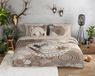 HIP Dekbedovertrek Mandalas en Veren - 1 Persoons - 140x200/220 cm - Taupe - Katoen Flanel
