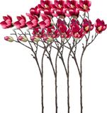 Emerald Magnolia kunstbloem tak - 4x - 65 cm - dieproze