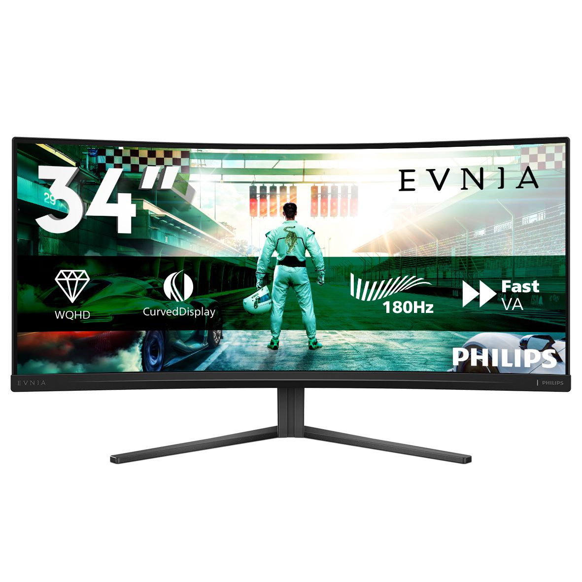 Philips Evnia 34M2C3500L/00 - 34" Curved Gaming Monitor - 180Hz, 1ms, HDR 10