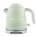 SWEISS KTS7 Vintage elektrische waterkoker, 1 l, compact roestvrij staal, praktisch, 1000 W, snel koken, zichtbaar waterniveau en schaalverdeling, automatische uitschakeling, 360° draaibare basis