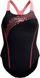 Speedo Medley Logo 1 Piece Dames Sportbadpak - Zwart/Oranje