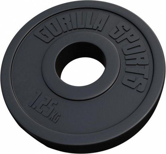 Gorilla Sports Olympische Halterschijf - 1.25 kg - Zwart - 50 mm