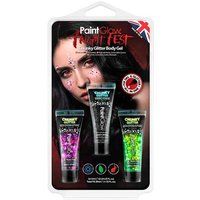 PaintGlow Fright Fest Chunky Glitter Body Gel - 3 stuks