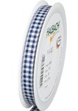 Halbach Vichy geruit cadeaulint, 10 mm x 25 m, donkerblauw