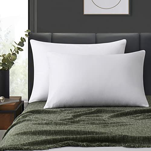 LOSAFEFE Kussenslopen, 100% katoen, met ritssluiting, queensize, set van 4, superzacht en ademend, met rits, wit, 51 x 76 cm