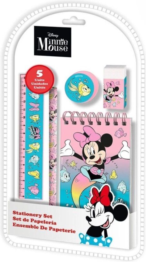 Disney Minnie Mermaid Stationery Set 5 pcs