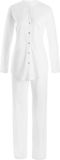 Hanro Katoen Deluxe pyjama met lange mouwen wit