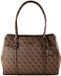 GUESS Leona Logo 2 Compartment Tote Bag Latte Logo Lichtbruin