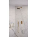Brauer Brauer Gold Edition regendoucheset gebogen muurbuis en staafhanddouche 3-weg Ø20cm goud