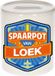 Bellatio Decorations Kinder spaarpot met naam - Loek - keramiek - met dop - wit