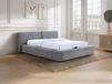Vente-unique Bed met opbergruimte stof grijs 180 x 200 cm (Super King Size Bed)