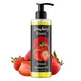 QKnatur - Ontspannende massageolie met aardbeiengeur - 200 ml - Voor lichaamsmassages