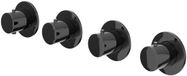 IVY Bond Pièce de finition Thermostat encastrable avec 3 robinets d'arrêt Symmetry avec rosaces rondes - Noir Chrome PVD
