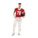 viving - Rugby player costume red t-shirt, belt and trousers size XXXL