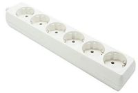 Electraline 59704 - Multiprise 6 voies - Sans câble - Prises avec terre - Blanc