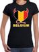 Bellatio Decorations Shoppartners Bv Belgium hart supporter t-shirt zwart EK/ WK voor dames - EK/ WK shirt / outfit L