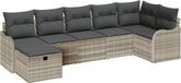 vidaXL Canapé 7 pièces Gris clair polyrotin