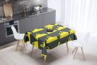 Bonamaison Tafelkleed, Anti-Mold, Sneldrogend, Waterdicht, 100% Polyester Tafellaken, Neon Geel, Rook, 140 x 140 Cm